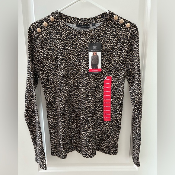 Rafaella Animal Print Long Sleeve Blouse - Picture 1 of 6